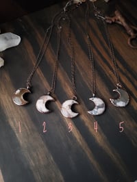 Image 1 of Flower Agate Crescent Moons