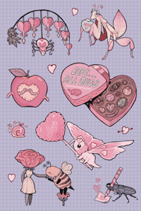 Lovebug Stickersheet - 4 x 6 - Vinyl 