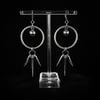 spiked o-ring dangle earrings 