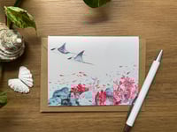 Greeting Card “ Eagle rays with fishes”