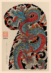 Scott Ellis PRINT - Blue dragon halfsleeve