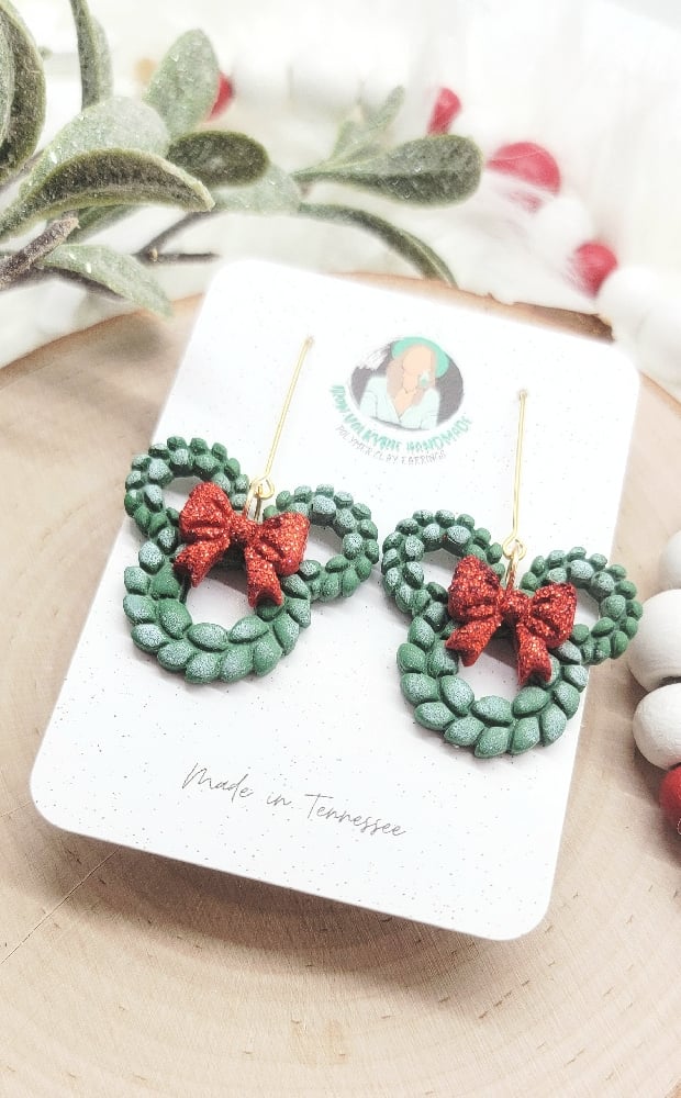 Image of Mousey Wreath Dangles