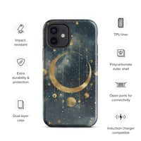 Image 10 of Blue and Gold Celestial Moons Design Tough Case for iPhone®