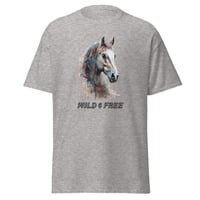 Image 6 of Unisex classic tee, Wild and Free Horse Equine Tee