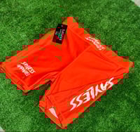 Image 2 of Sayless Biker Shorts (orange & white) 