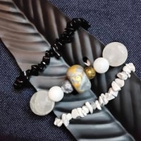 Image 1 of Stretch bracelet trio (with a variety of stones)