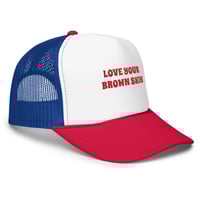 Image 1 of BLACK HISTORY MONTH TRUCKER HAT IN WHITE / ROYAL \ RED