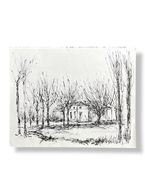 Image of VINTAGE DUTCH DRAWING: LANDSCAPE #11