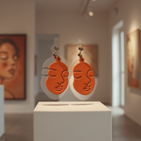 Image 4 of Orange Double-Faced Earrings