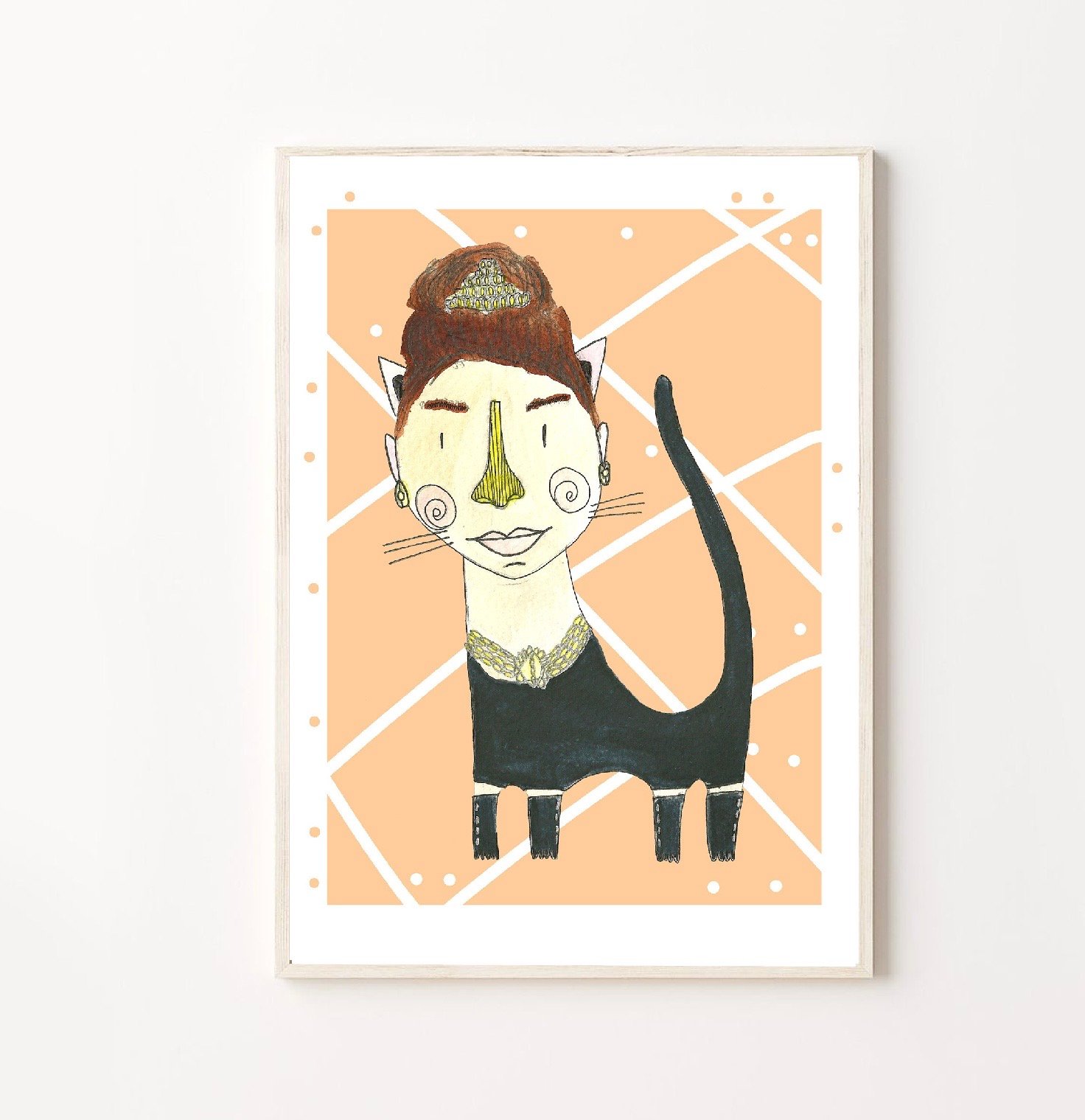 Cat ~ Audrey Hepburn print A4