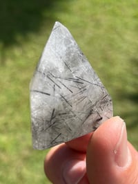 Image 4 of Black Tourmaline In Clear Quartz Tower #2059