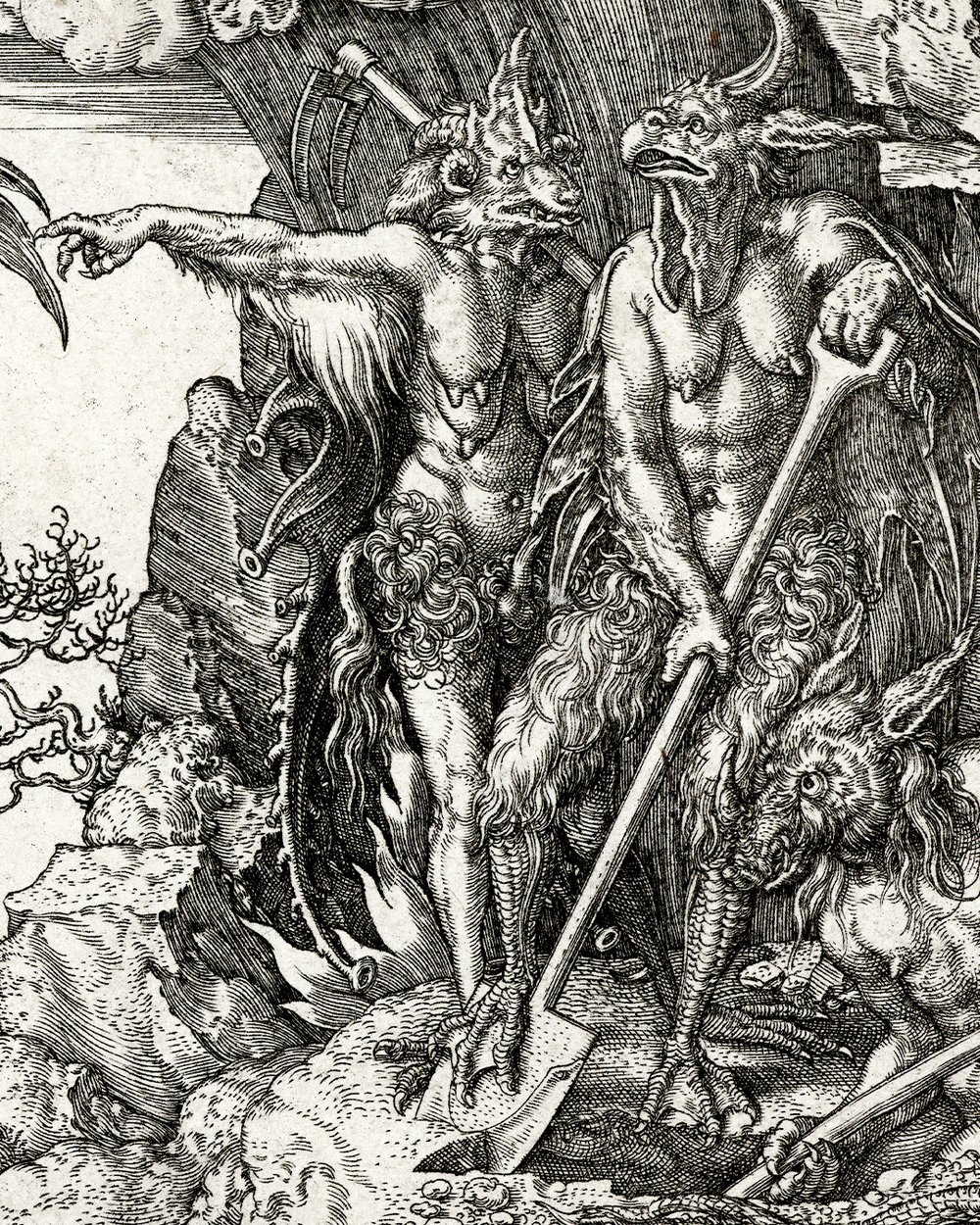 "The rich man is led to hell by demons" (1554) 