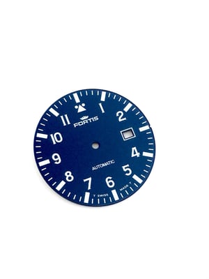 Image of Blue fortis gents watch dial,radium glow markers,35mm.fits cal 2824,2846,New,,genuine.