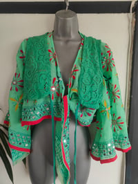Image 3 of Mint green embroidered stevie top