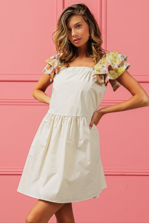 Image of Embroidered Ruffle Dress 