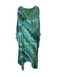 Image 7 of 2X PLUS Long Woven Kimono in Verdant Watercolor Ice Dye