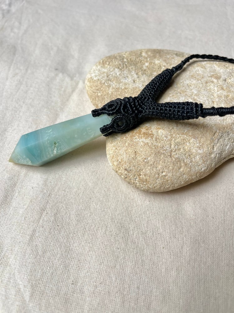 Image of Macrame necklace with amazonite 