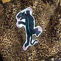 Image 10 of Leopard print panther patch large shoulder bag