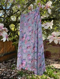 Image 1 of Vintage 90’s Rayon Lilic Floral Skirt Size Medium 