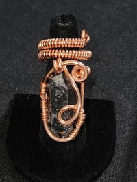 Adjustable Black Phantom Lemurian Quartz Ring #3 Minas Gerais, Brazil