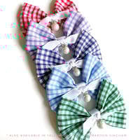 Image 3 of SCHOOL COLLECTION - GINGHAM PEARL BOW