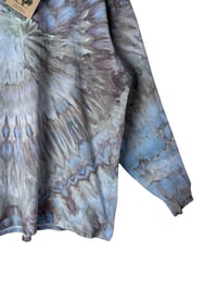 Image 6 of L Unisex Adult Soft Long Sleeve Tee in Stone Spiral Ice Dye