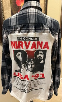 Vintage White/Black Flannel Shirt Nirvana