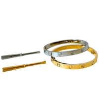 Image 1 of Love Bracelet with Screwdriver Unisex Gold & Silver Gold Plated Stainless Steel Bangle 15–22 cm