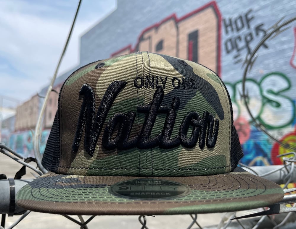 Only One Nation New Era camo trucker 