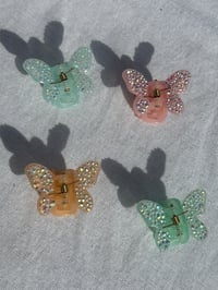 Image 2 of Mini Bling Butterfly Hair Clip