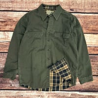 Image 1 of Vintage LL Bean Button Up Flannel Lined (Green)