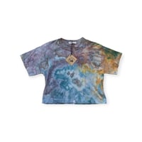 Image 1 of XS Crop Cotton Tee in Earthy Orb Ice Dye