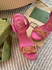 Image 1 of PINK TOLLY WEDGE SANDALS