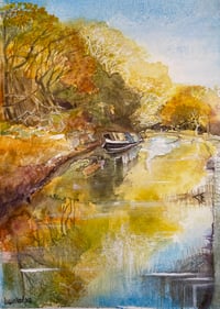 Autumn Canal and Barge