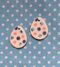 Image 6 of Small Pastel Speckled Polka Dot Hanging Eggs (set of 2)