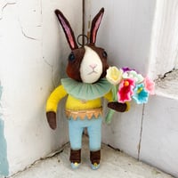 Chocolate Dutch Rabbit with Florals