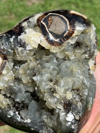 Image 10 of Septarian Nodule Polished Freeform With UV Calcite Inclusions| Madagascar #2893
