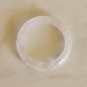 Image of Craved natural Clear Quartz antique style bangle