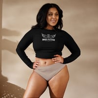Image 2 of Black Long Sleeve Crop Top 