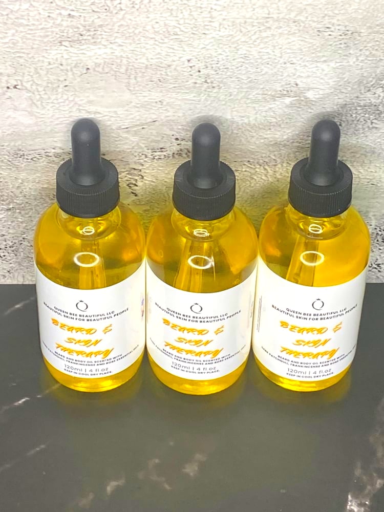 Image of Beard & Skin Therapy-Beard & Body Oil Scented w/Dark Patchouli, Frankincense & Rose Essential Oils