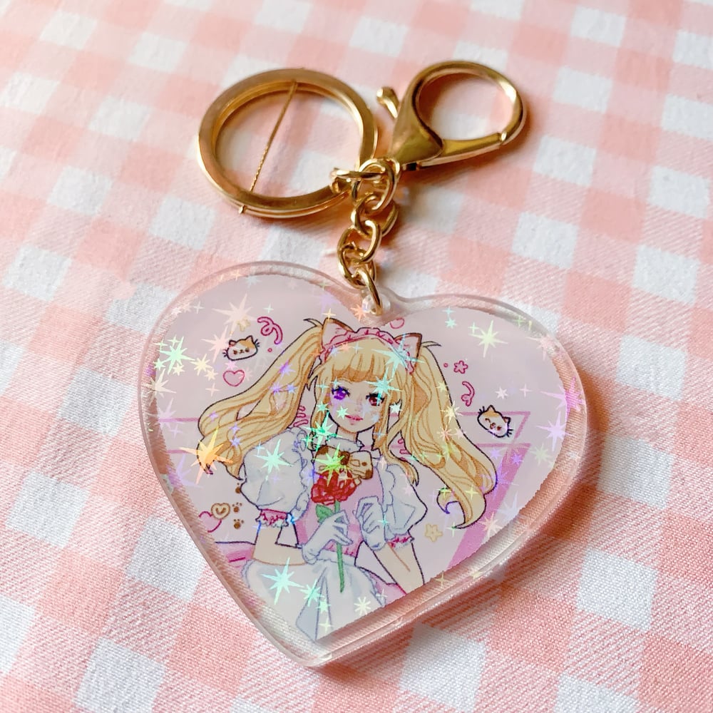 Image of Calico Pink Maid Keychain