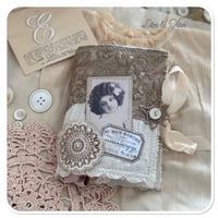 Image 1 of handmade vintage french lace slow stitch sewing kit book