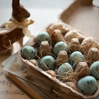 Image 1 of Set of 12 Spun Cotton Eggs, Naturalist Style (4 options)
