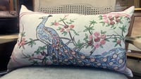 Embroidered Peacock Cushion