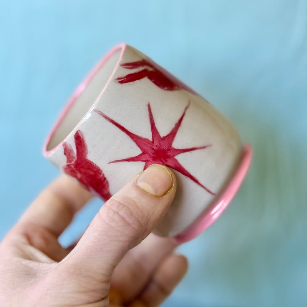 image of red rabbit cup