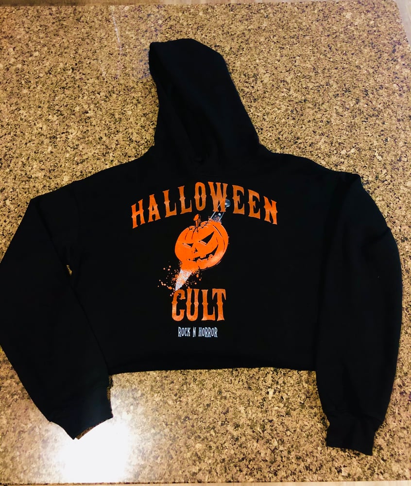 Image of Halloween Cult Cropped Hoodie