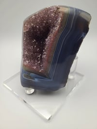 Image 3 of 2.13lb Agate with Amethyst Geode Druzy Rough Edge Natural Crystal 