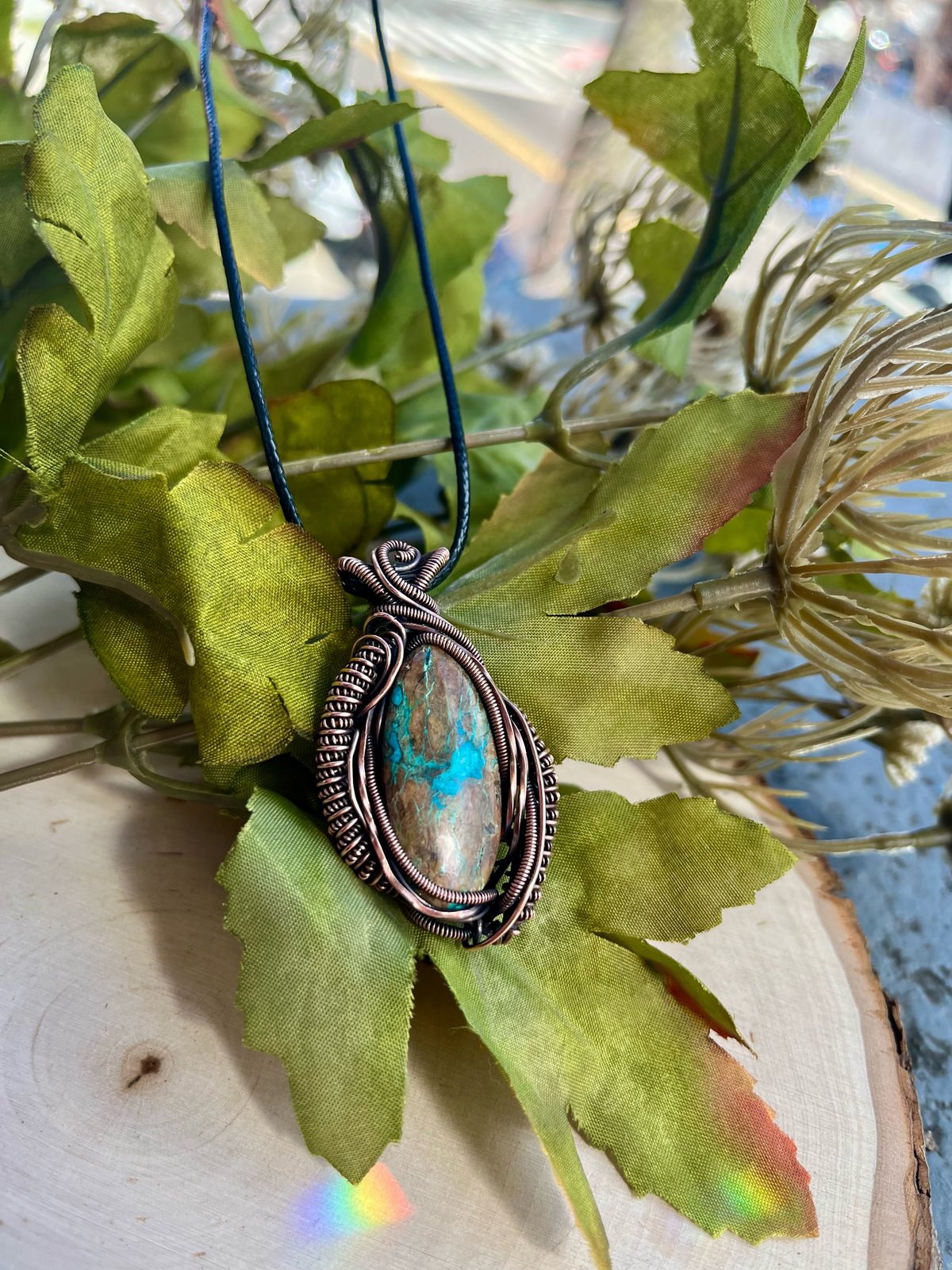 Shattuckite newest Wire Wrapped Pendant