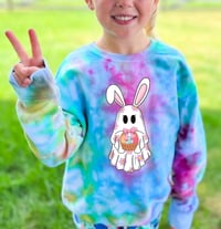 Ghost Bunny  tye dye sweatshirt