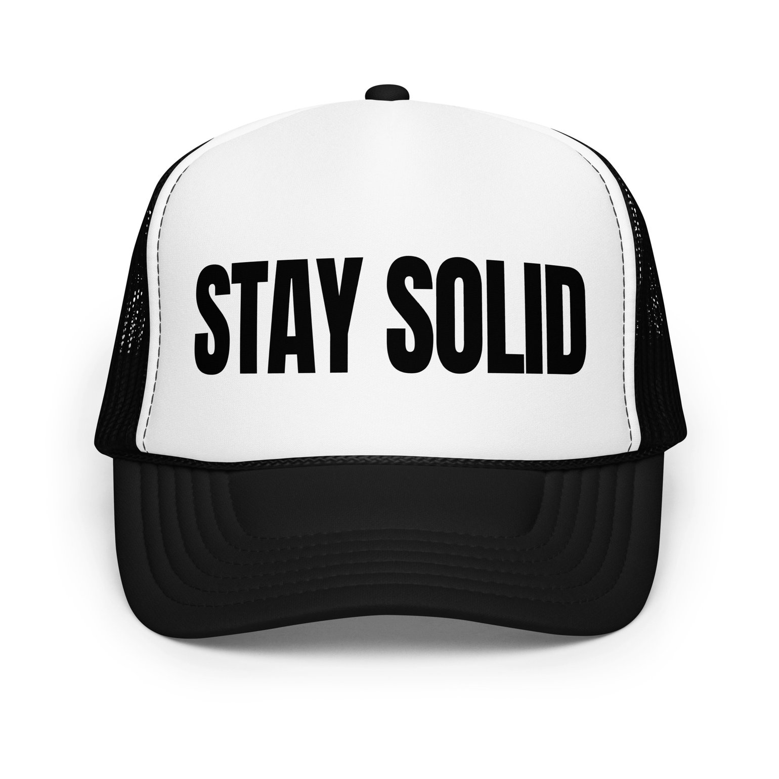 Image of STAY SOLID Trucker Hat (White & Black)